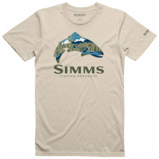 Simms Trout Scape T-Shirt Sand   M