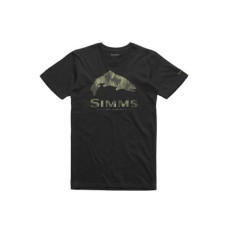 Simms Trout Pine Camo T-Shirt Black L