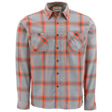 Simms Black's Ford Flannel Shirt Fury Orange Plaid L