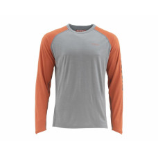 Simms Ultra-Wool Core Shirt Merino Wool Zip Neck Simms Orange S